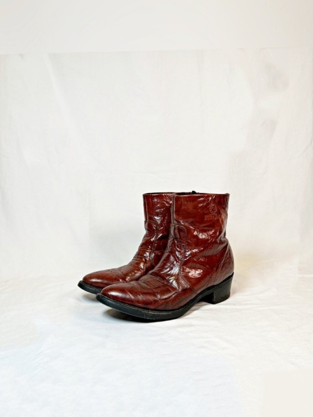 Vintage Durango Burgundy Leather Cowboy Western Ankle Beatle Boots~10~